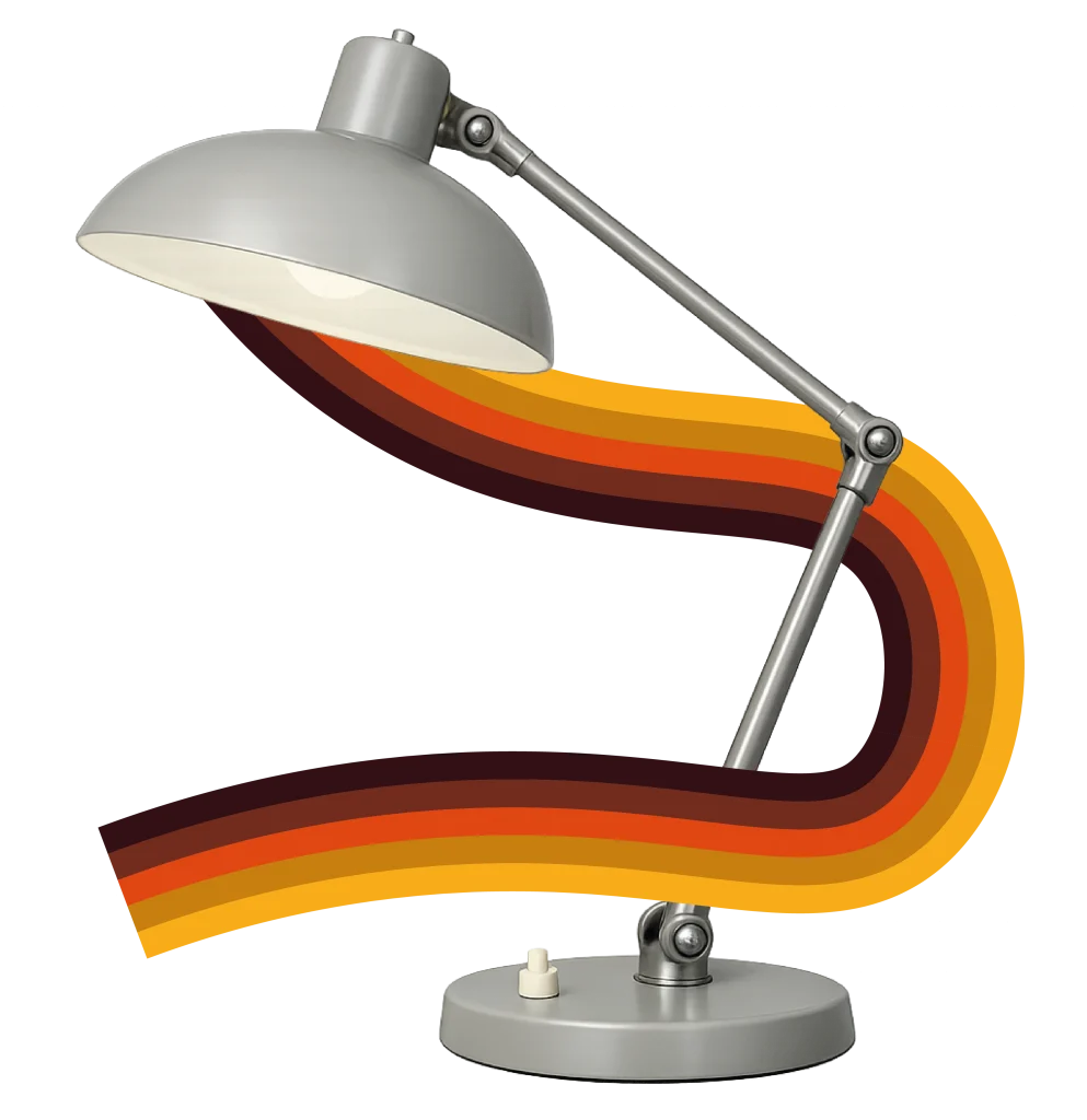 Le concept 1 Lampe vintage représentant l’univers chaleureux et rétro du vide-grenier permanent L’Aubaine à Villeneuve-sur-Lot